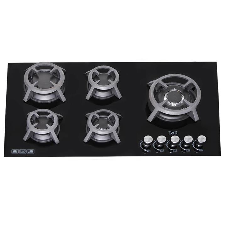 اجاق گاز صفحه‌ ای شیشه ای تی اند دی مدل TD157 T And D TD157 Glass Gas Hob